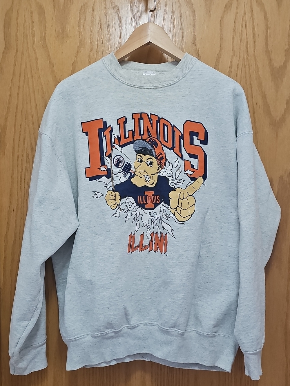 University Of Illinois Illini Crewneck Sweatshirt - Gray